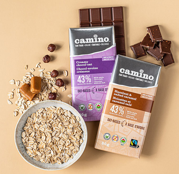 Camino Unveils Two New Plant-Based Chocolate Bars: Fair Trade, Organic And Made With Oat Milk