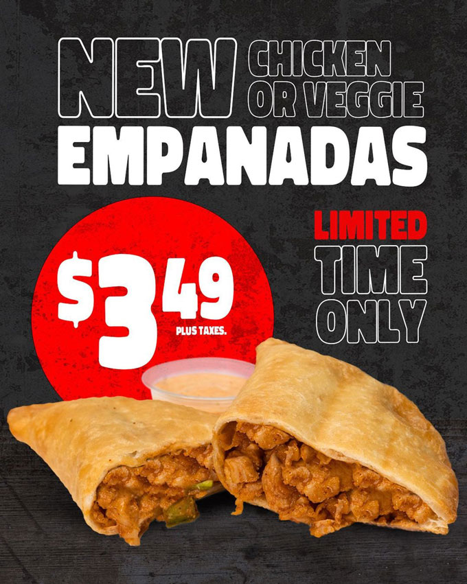 Fat Bastard Burrito adds limited-time empanadas to their mouthwatering menu